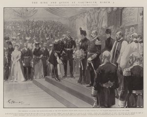 Le roi et la reine à Dartmouth, 7 mars